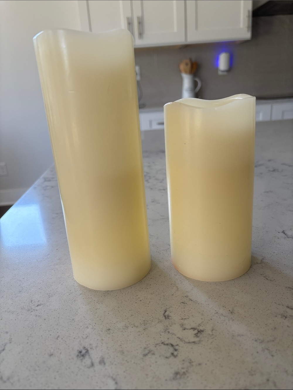 Ivory Flameless LED Pillar Candles - Set of 2